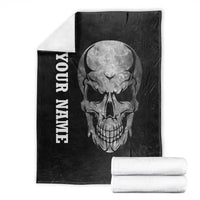 Bowling Skull Blanket with American Flag and Custom Name Text Design - Wonder Print Shop