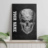 Bowling Skull Canvas Wall Art with American Flag and Custom Name Text Design - Wonder Print Shop