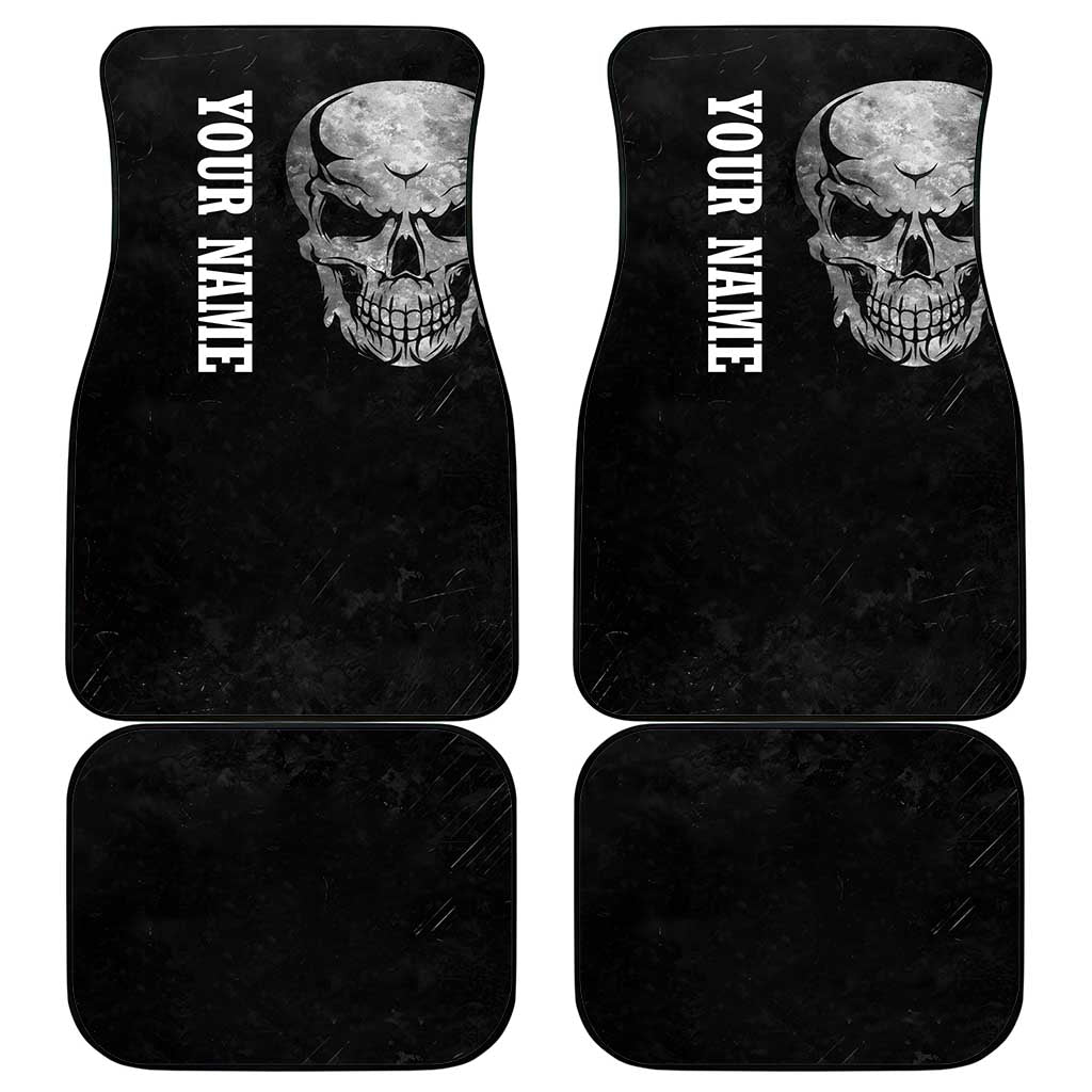 Bowling Skull Car Mats with American Flag and Custom Name Text Design - Wonder Print Shop