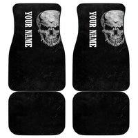 Bowling Skull Car Mats with American Flag and Custom Name Text Design - Wonder Print Shop