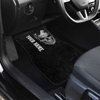 Bowling Skull Car Mats with American Flag and Custom Name Text Design - Wonder Print Shop
