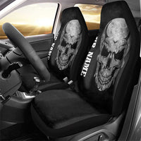 Bowling Skull Car Seat Cover with American Flag and Custom Name Text Design - Wonder Print Shop