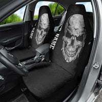 Bowling Skull Car Seat Cover with American Flag and Custom Name Text Design - Wonder Print Shop