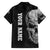 Bowling Skull Family Matching Off The Shoulder Long Sleeve Dress and Hawaiian Shirt with American Flag and Custom Name Text Design - Wonder Print Shop