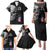 Bowling Skull Family Matching Puletasi and Hawaiian Shirt with American Flag and Custom Name Text Design - Wonder Print Shop