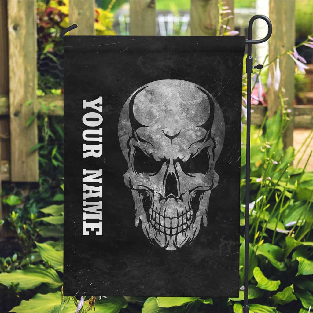 Bowling Skull Garden Flag with American Flag and Custom Name Text Design - Wonder Print Shop