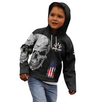 Bowling Skull Kid Hoodie with American Flag and Custom Name Text Design - Wonder Print Shop