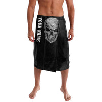 Bowling Skull Lavalava with American Flag and Custom Name Text Design - Wonder Print Shop