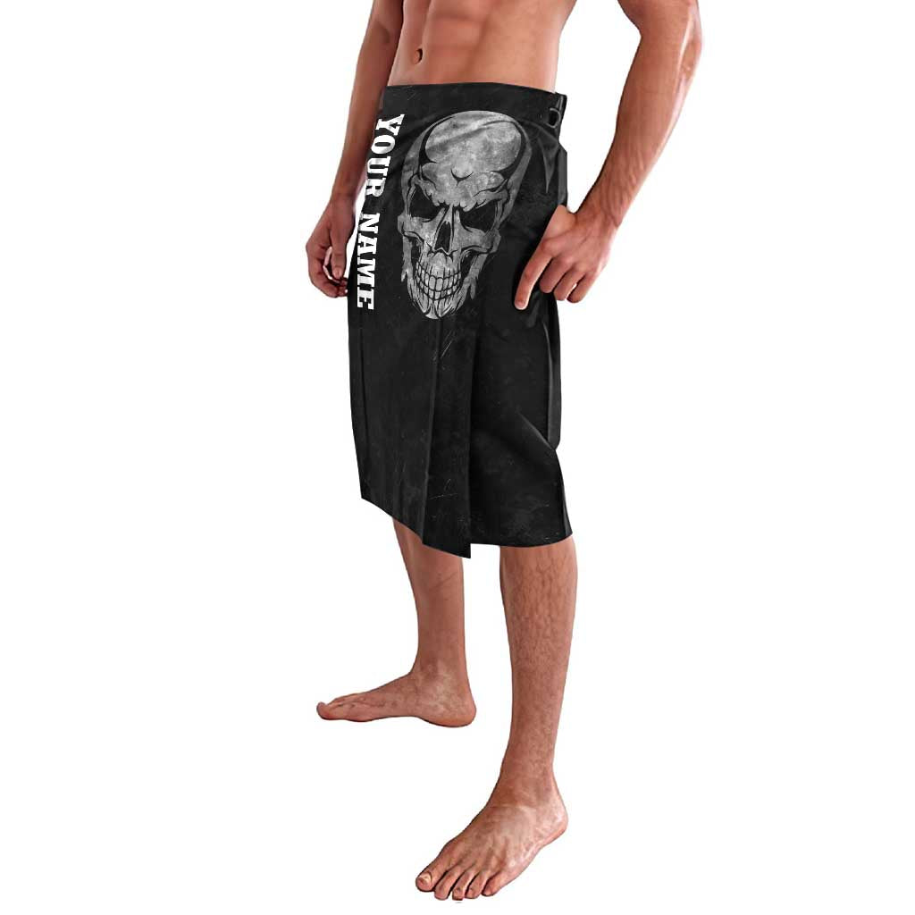 Bowling Skull Lavalava with American Flag and Custom Name Text Design - Wonder Print Shop