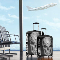 Bowling Skull Luggage Cover with American Flag and Custom Name Text Design - Wonder Print Shop