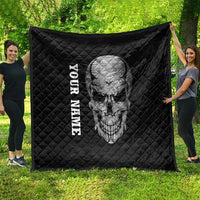 Bowling Skull Quilt with American Flag and Custom Name Text Design - Wonder Print Shop