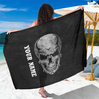 Bowling Skull Sarong with American Flag and Custom Name Text Design - Wonder Print Shop