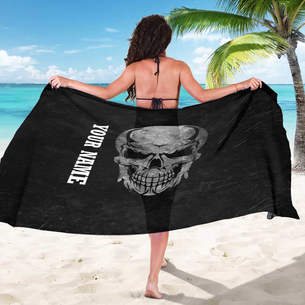 Bowling Skull Sarong with American Flag and Custom Name Text Design - Wonder Print Shop