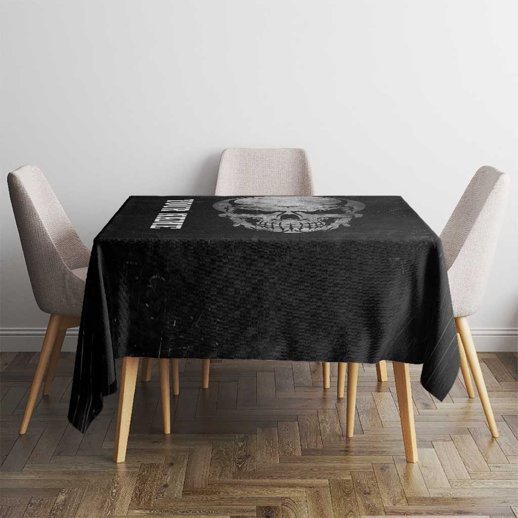 Bowling Skull Tablecloth with American Flag and Custom Name Text Design - Wonder Print Shop