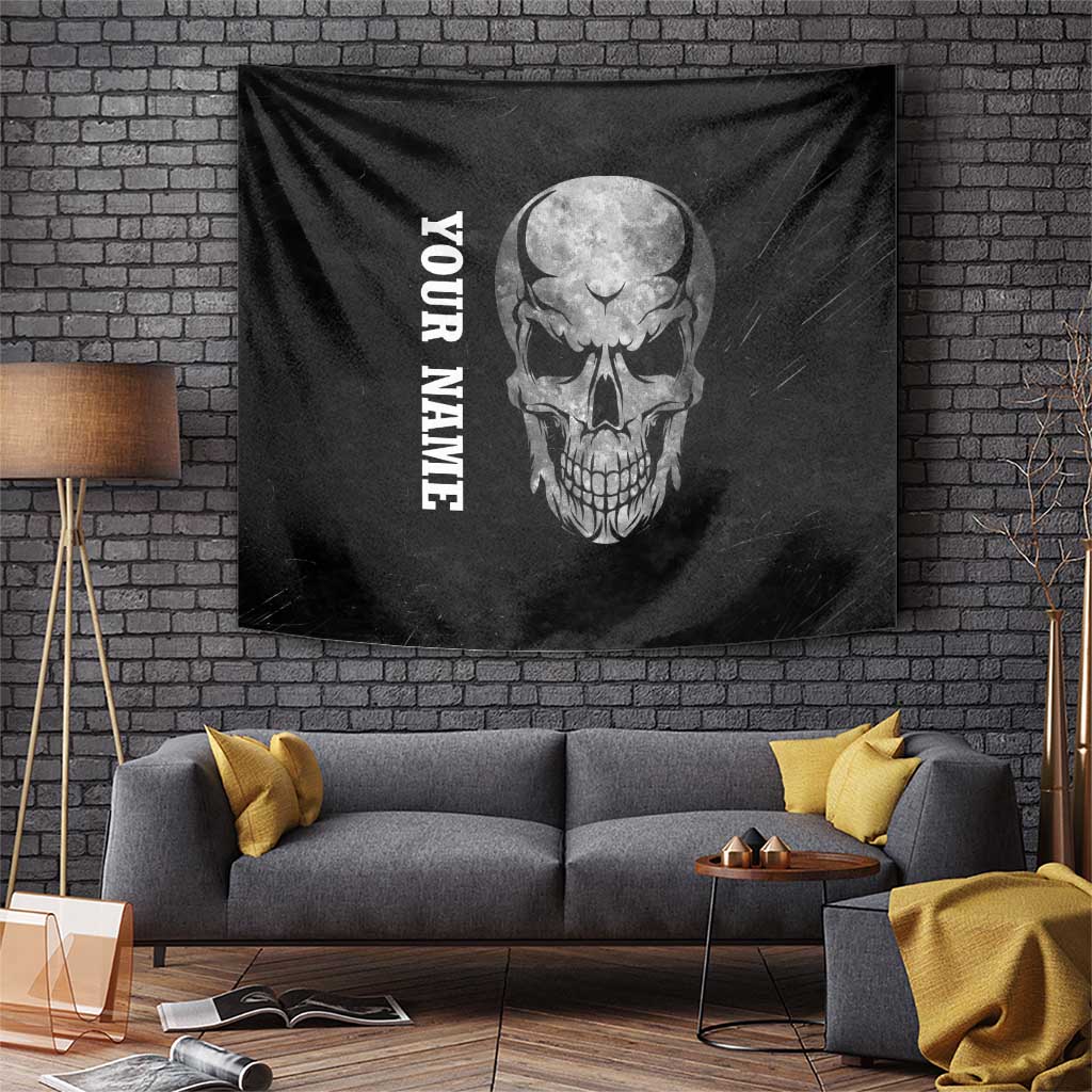 Bowling Skull Tapestry with American Flag and Custom Name Text Design - Wonder Print Shop