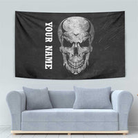 Bowling Skull Tapestry with American Flag and Custom Name Text Design - Wonder Print Shop