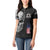 Bowling Skull Women Polo Shirt with American Flag and Custom Name Text Design - Wonder Print Shop