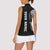 Bowling Skull Women Sleeveless Polo Shirt with American Flag and Custom Name Text Design - Wonder Print Shop