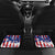Moto X Skull Graphic Car Mats with Red White Blue Splatter and Custom Number Design - Wonder Print Shop