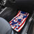 Moto X Skull Graphic Car Mats with Red White Blue Splatter and Custom Number Design - Wonder Print Shop
