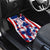 Moto X Skull Graphic Car Mats with Red White Blue Splatter and Custom Number Design - Wonder Print Shop