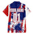 Moto X Skull Graphic Hawaiian Shirt with Red White Blue Splatter and Custom Number Design - Wonder Print Shop