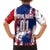 Moto X Skull Graphic Hawaiian Shirt with Red White Blue Splatter and Custom Number Design - Wonder Print Shop