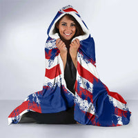 Moto X Skull Graphic Hooded Blanket with Red White Blue Splatter and Custom Number Design - Wonder Print Shop