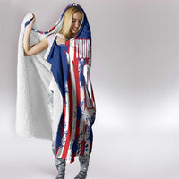 Moto X Skull Graphic Hooded Blanket with Red White Blue Splatter and Custom Number Design - Wonder Print Shop