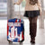 Moto X Skull Graphic Luggage Cover with Red White Blue Splatter and Custom Number Design - Wonder Print Shop