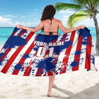 Moto X Skull Graphic Sarong with Red White Blue Splatter and Custom Number Design - Wonder Print Shop