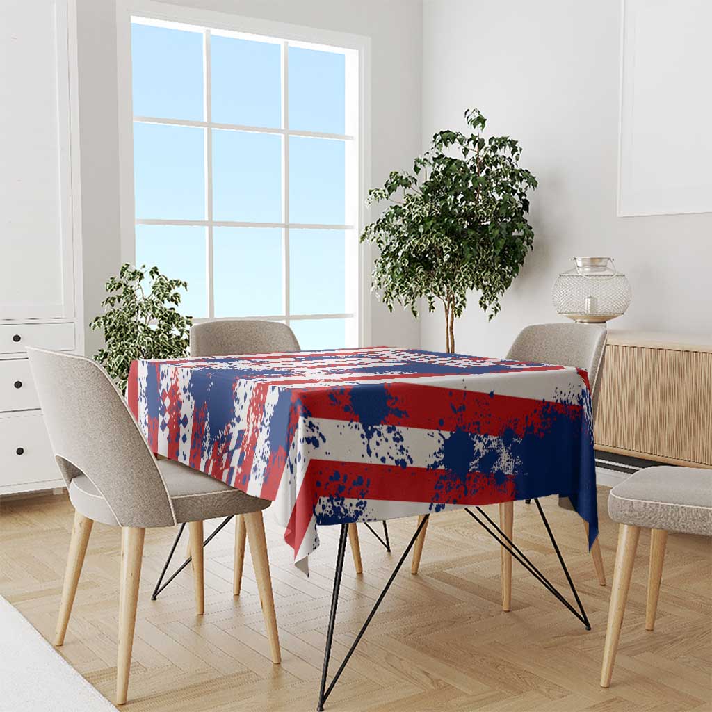 Moto X Skull Graphic Tablecloth with Red White Blue Splatter and Custom Number Design - Wonder Print Shop