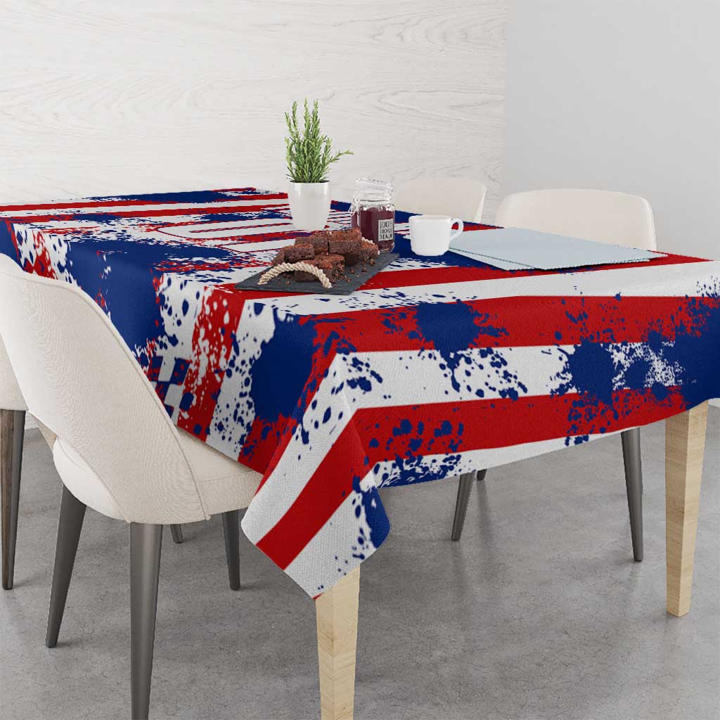 Moto X Skull Graphic Tablecloth with Red White Blue Splatter and Custom Number Design - Wonder Print Shop