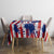 Moto X Skull Graphic Tablecloth with Red White Blue Splatter and Custom Number Design - Wonder Print Shop
