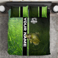Crappie Fish Green Underwater Graphic Bedding Set with Custom Name and Fishing Logo Design - Wonder Print Shop