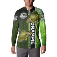 Crappie Fish Green Underwater Graphic Button Sweatshirt with Custom Name and Fishing Logo Design - Wonder Print Shop