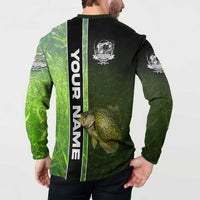 Crappie Fish Green Underwater Graphic Button Sweatshirt with Custom Name and Fishing Logo Design - Wonder Print Shop