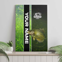 Crappie Fish Green Underwater Graphic Canvas Wall Art with Custom Name and Fishing Logo Design - Wonder Print Shop