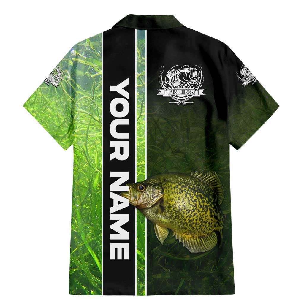 Crappie Fish Green Underwater Graphic Family Matching Mermaid Dress and Hawaiian Shirt with Custom Name and Fishing Logo Design - Wonder Print Shop