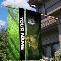 Crappie Fish Green Underwater Graphic Garden Flag with Custom Name and Fishing Logo Design - Wonder Print Shop