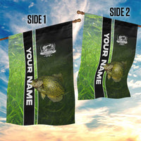 Crappie Fish Green Underwater Graphic Garden Flag with Custom Name and Fishing Logo Design - Wonder Print Shop