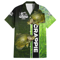 Crappie Fish Green Underwater Graphic Hawaiian Shirt with Custom Name and Fishing Logo Design - Wonder Print Shop