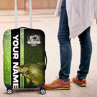 Crappie Fish Green Underwater Graphic Luggage Cover with Custom Name and Fishing Logo Design - Wonder Print Shop