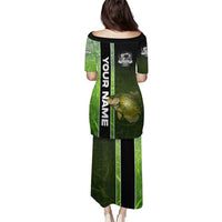 Crappie Fish Green Underwater Graphic Puletasi with Custom Name and Fishing Logo Design - Wonder Print Shop