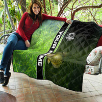 Crappie Fish Green Underwater Graphic Quilt with Custom Name and Fishing Logo Design - Wonder Print Shop