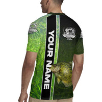 Crappie Fish Green Underwater Graphic Rugby Jersey with Custom Name and Fishing Logo Design - Wonder Print Shop