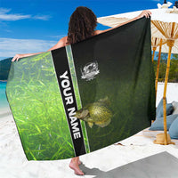 Crappie Fish Green Underwater Graphic Sarong with Custom Name and Fishing Logo Design - Wonder Print Shop