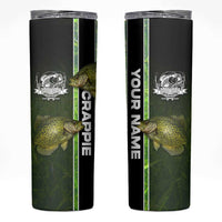 Crappie Fish Green Underwater Graphic Skinny Tumbler with Custom Name and Fishing Logo Design - Wonder Print Shop