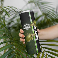 Crappie Fish Green Underwater Graphic Skinny Tumbler with Custom Name and Fishing Logo Design - Wonder Print Shop