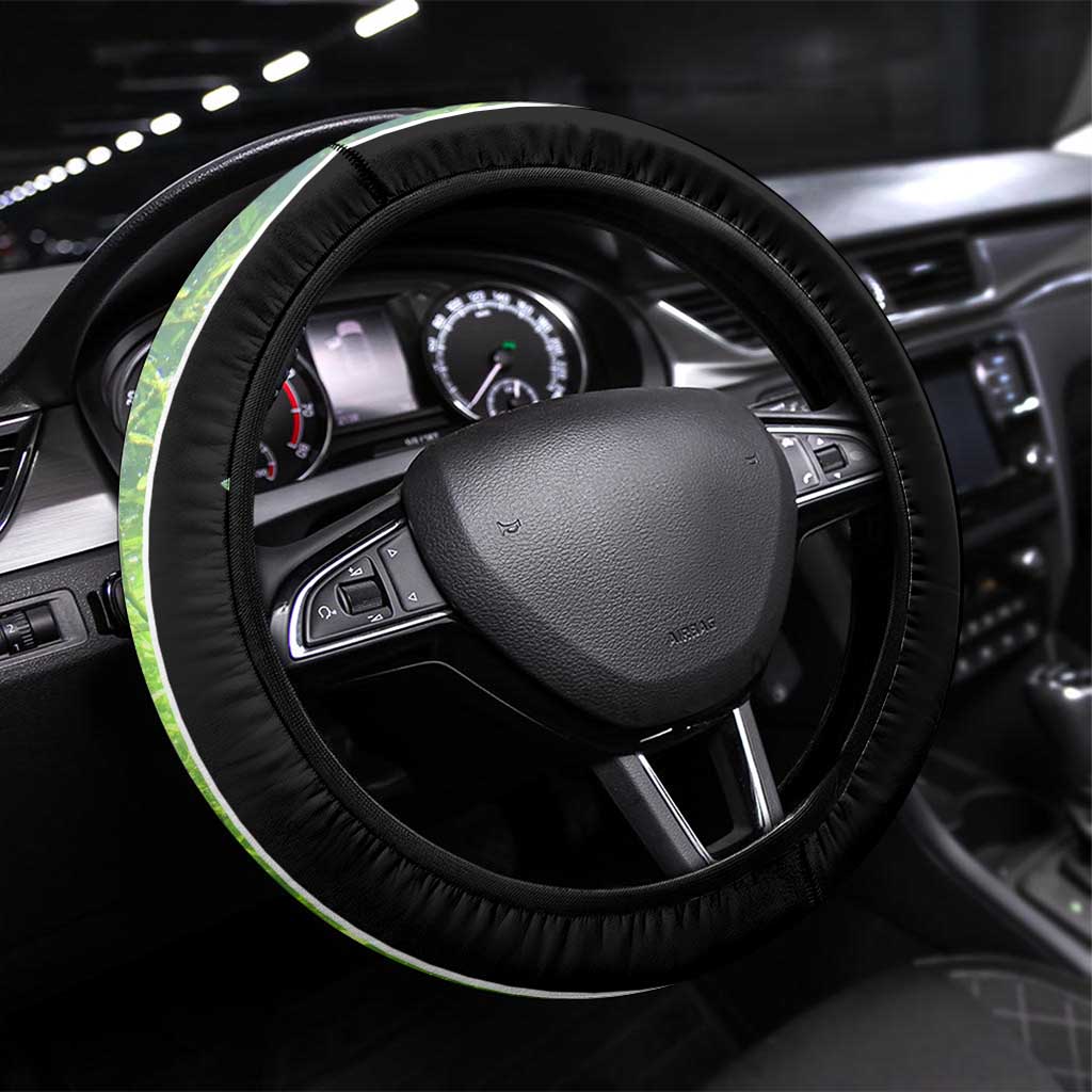 Crappie Fish Green Underwater Graphic Steering Wheel Cover with Name and Fishing Logo Design - Wonder Print Shop